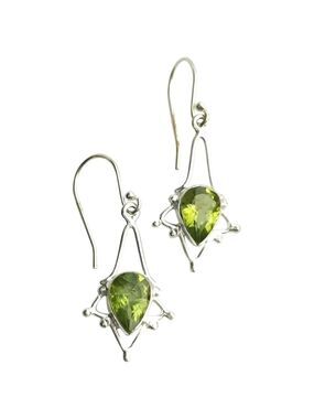 NEW, sterling silver Peridot dangle drop earrings